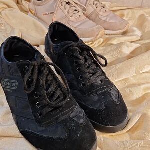 Coach Black Yolanda and Rose Gold Womans Size 9 Sneakers Set Of 2